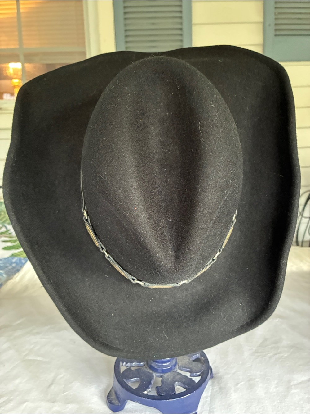 Scala Black Felt Western Cowboy Hat with Braided Band